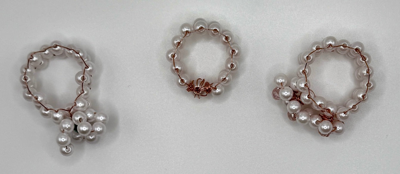 Copper Wire Rings - Flowers