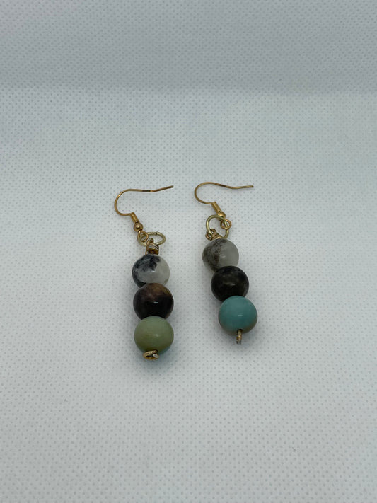 Earrings | Stacked Amazonite